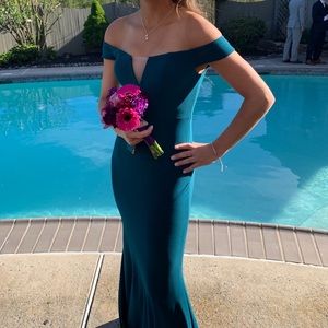 Dark green prom dress